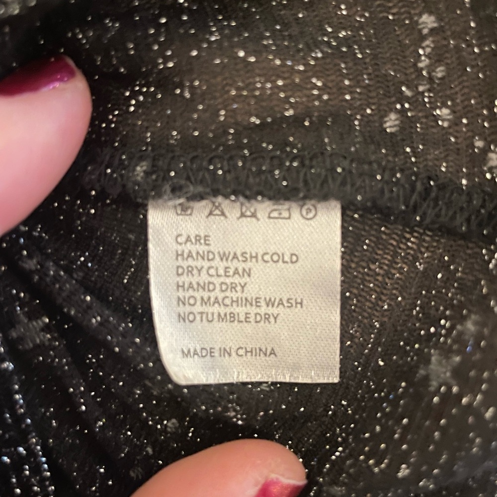 Mangopop Women’s Small Sheer Black Glitter Top - Picture 6 of 6